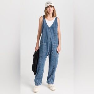 Free People Blue Denim Jumpsuit